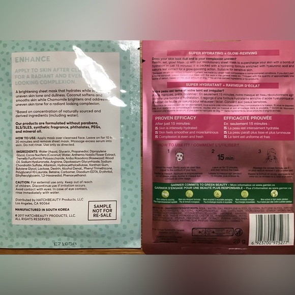 Bundle of 4 sheet face masks - Picture 5 of 5